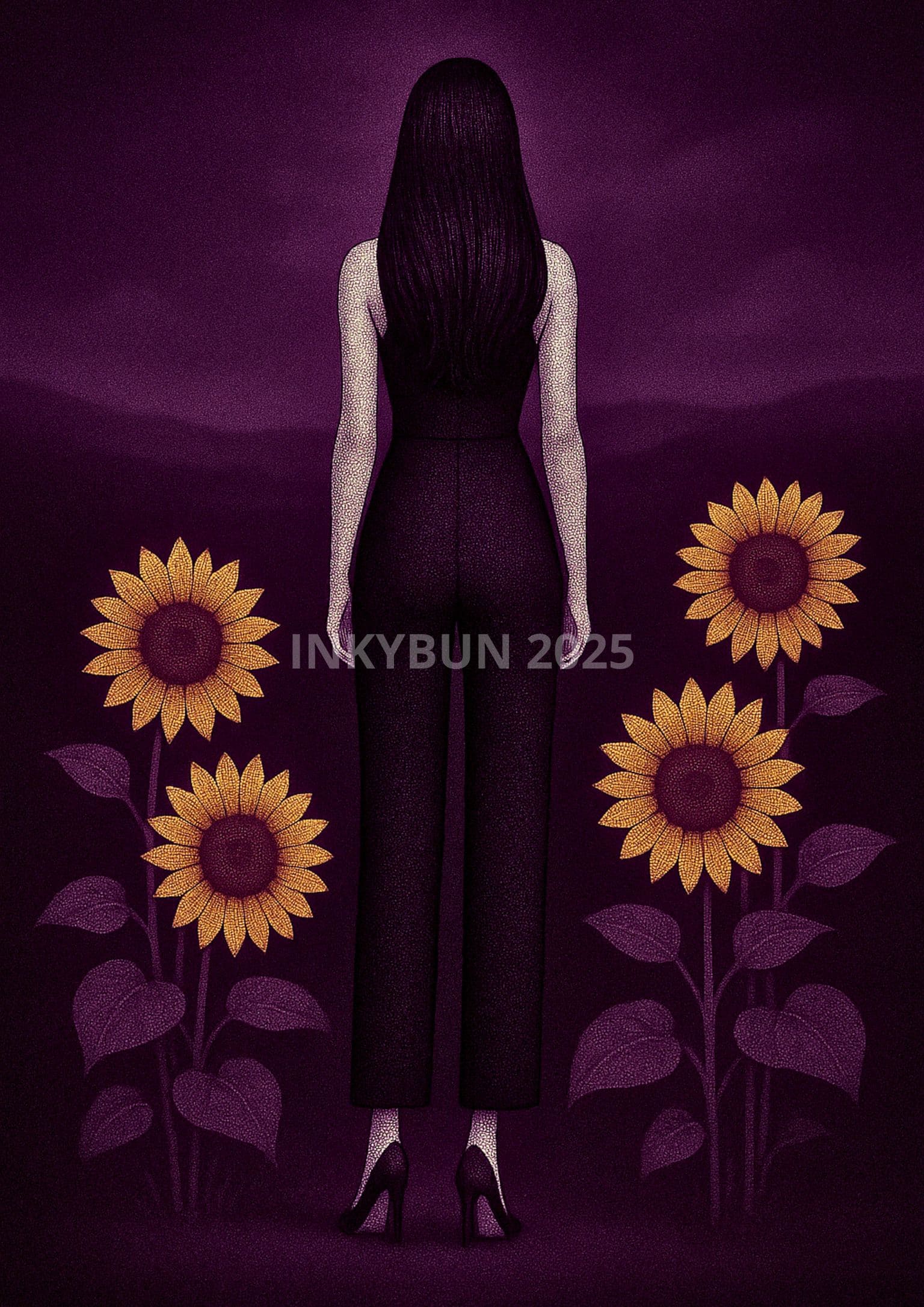 Fille aux tournesols
